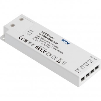 Блок питания GTV SLIM EASY CLICK 15W LD-ZAS15WEC-30 для светодиодов с mini amp и проводом