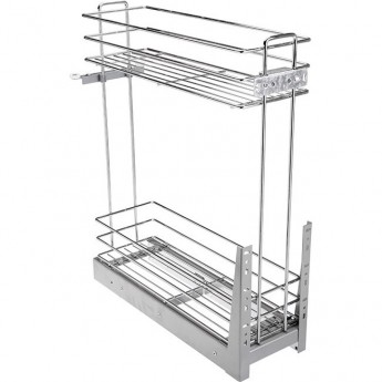 Карго двухуровневое, нижний монтаж к ящику 600мм плавное закрывание, эффект хрома GTV KO-6002MD-SR Карго двухуровневое, нижний монтаж к ящику 600мм плавное закрывание, эффект хрома GTV KO-6002MD-SR