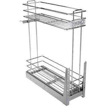 Карго двухуровневое, нижний монтаж к ящику, плавное закрывание, эффект хрома GTV KO-3002MD-SR Карго двухуровневое, нижний монтаж к ящику, плавное закрывание, эффект хрома GTV KO-3002MD-SR