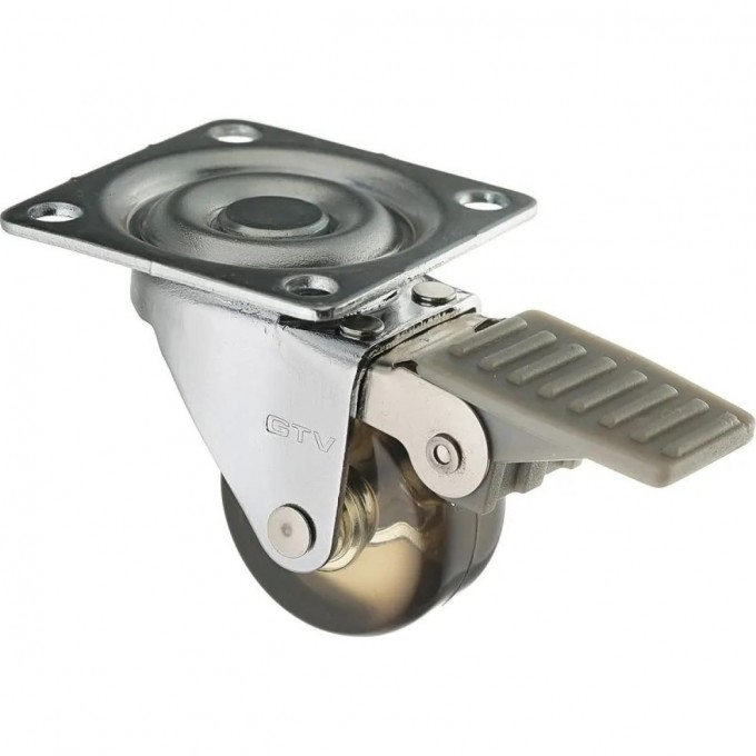 Колесико силиконовое коричневое с тормозом, FI-35 GTV KM-AH35MM-30