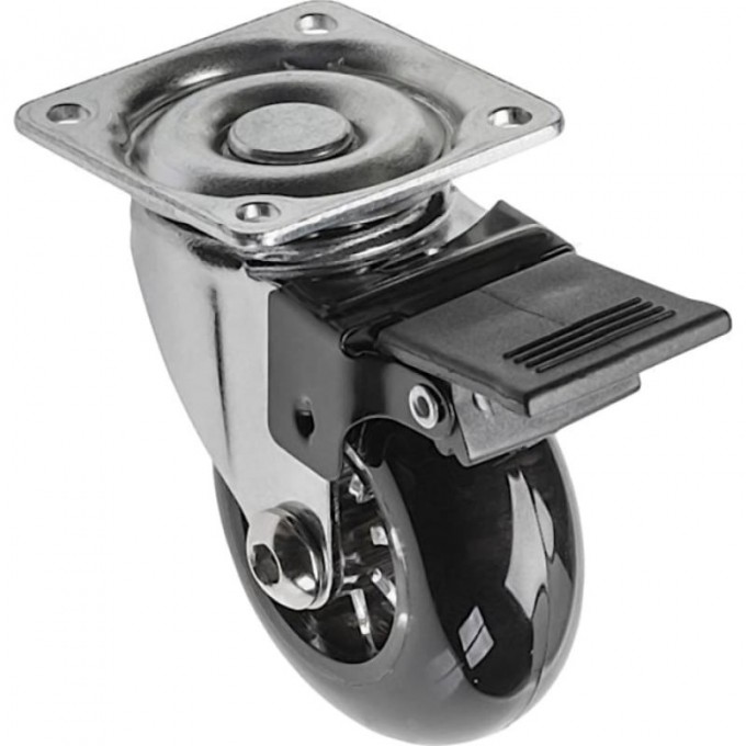 Колесо поворотное D-50мм черное со стопором на площадке Brazylia GTV KM-RD-50-CF-20