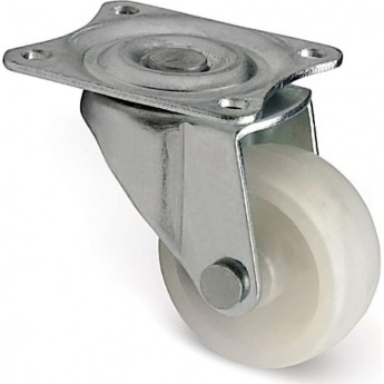 Колесо поворотное GTV KM-015038-10, D-38мм, пластиковое на площадке, белое (комплект 4 шт)