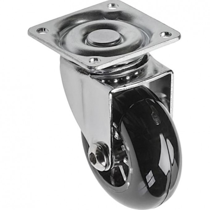 Колесо поворотное GTV KM-RD-50-SF-20, D-50мм, черное без стопора на площадке Brazylia, нагрузка 40кг (комплект 4 шт) KM-RD-50-SF-20-K