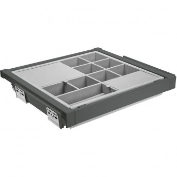 Корзина с органайзером, графит, с доводчиком полного выдвижения GTV WG-PRZEG60-60