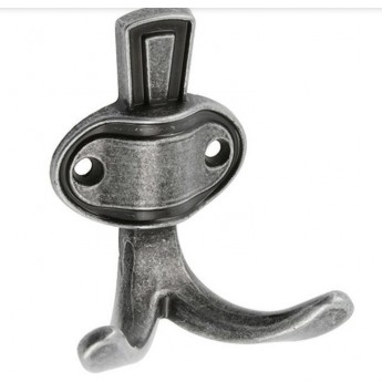 Крючок мебельный GTV WZ-CORUNA-M-07 CORUNA, маленький, античное серебро (комплект 2 шт)