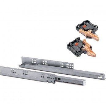 Направляющая нижнего монтажа 500 Modern Slide с доводчиком, полное выдвижение GTV PB-0SHX-500-A
