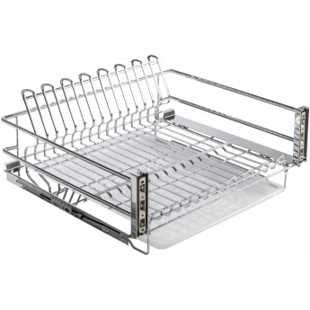 Сушилка выкатная для посуды в нижнюю базу GTV MOVIX PRO, 700 мм с креплением фасада, с поддоном, без направляющих, хром